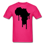 Africa Continent Drip T-Shirt - fuchsia
