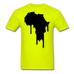 Africa Continent Drip T-Shirt - safety green