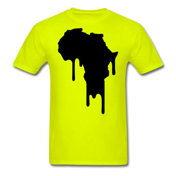 Africa Continent Drip T-Shirt - safety green