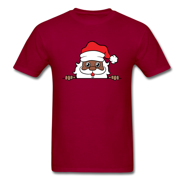 Peekaboo Black Santa - dark red