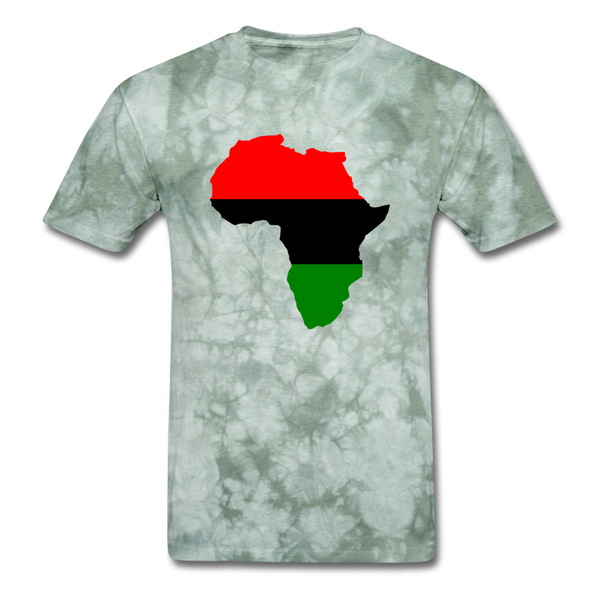 Africa Map - military green tie dye
