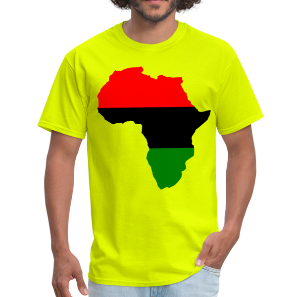 Africa Map T-Shirt - safety green