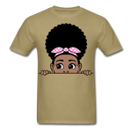 Afro Puff Bandana Girl 2 T-Shirt - khaki