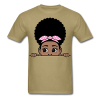 Afro Puff Bandana Girl 2 T-Shirt - khaki