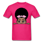 Afro Puff Bandana Girl 2 T-Shirt - fuchsia