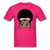 Afro Puff Bandana Girl 2 T-Shirt - fuchsia