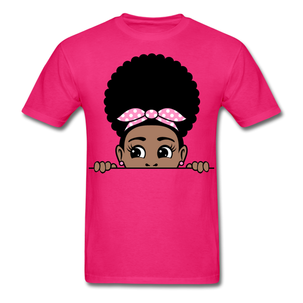 Afro Puff Bandana Girl 2 T-Shirt - fuchsia
