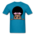 Afro Puff Bandana Girl 2 T-Shirt - turquoise