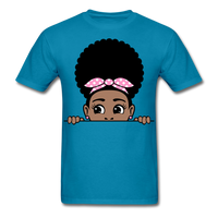 Afro Puff Bandana Girl 2 T-Shirt - turquoise