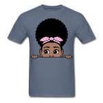 Afro Puff Bandana Girl 2 T-Shirt - denim