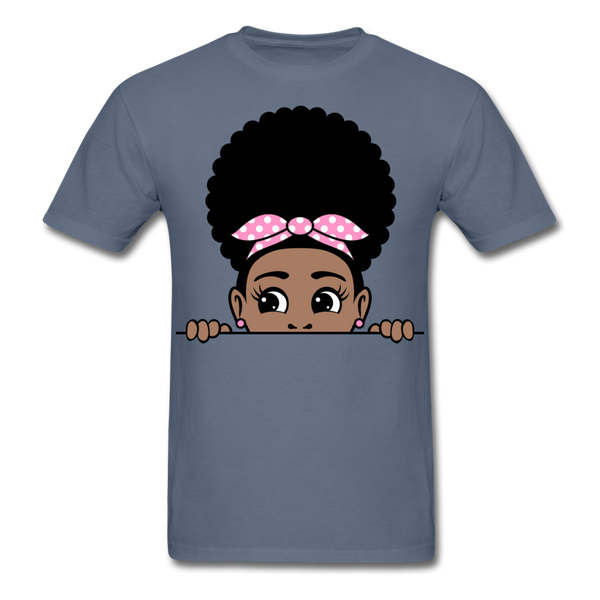 Afro Puff Bandana Girl 2 T-Shirt - denim