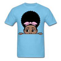 Afro Puff Bandana Girl 2 T-Shirt - aquatic blue