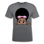 Afro Puff Bandana Girl 2 T-Shirt - mineral charcoal gray