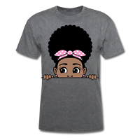 Afro Puff Bandana Girl 2 T-Shirt - mineral charcoal gray