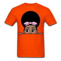 Afro Puff Bandana Girl 2 T-Shirt - orange
