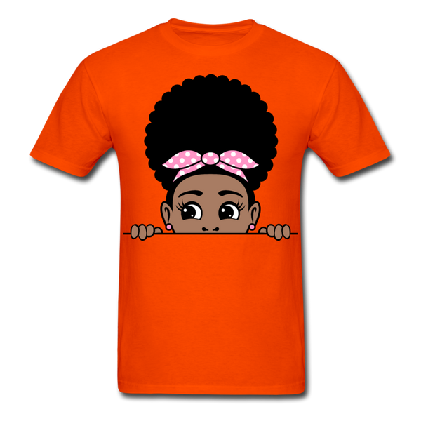 Afro Puff Bandana Girl 2 T-Shirt - orange