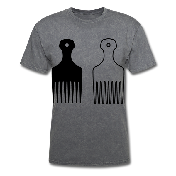Afro Hair Pice T-Shirt - mineral charcoal gray