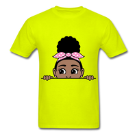 Afro Puff Bandana Girl T-Shirt - safety green