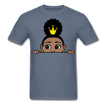 Afro Puff Crown Girl - denim