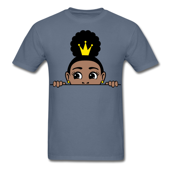 Afro Puff Crown Girl - denim