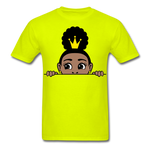 Afro Puff Crown Girl - safety green