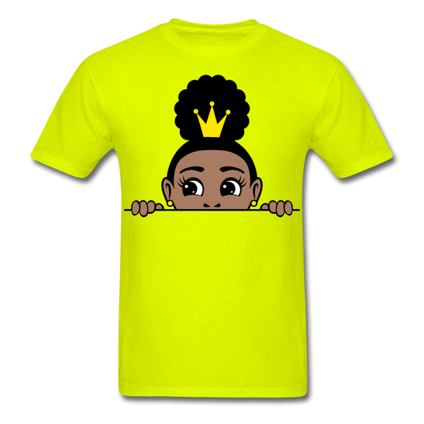 Afro Puff Crown Girl - safety green