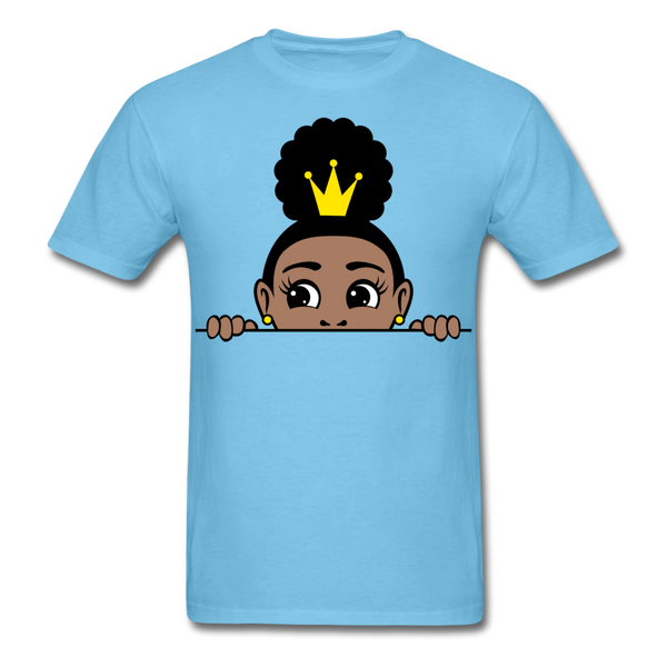 Afro Puff Crown Girl - aquatic blue