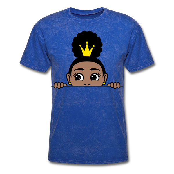 Afro Puff Crown Girl - mineral royal