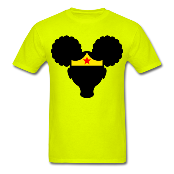 Afro Puffs Girl Wonder Women T-Shirt - safety green
