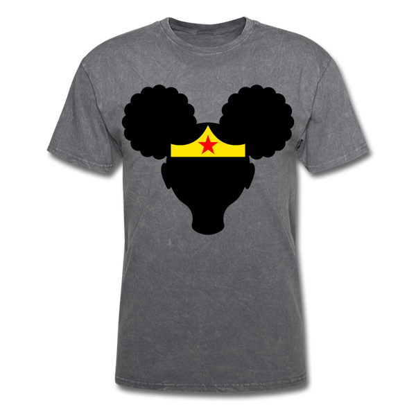 Afro Puffs Girl Wonder Women T-Shirt - mineral charcoal gray