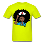 Afro Women Nurse - safety green