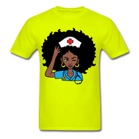 Afro Women Nurse - safety green