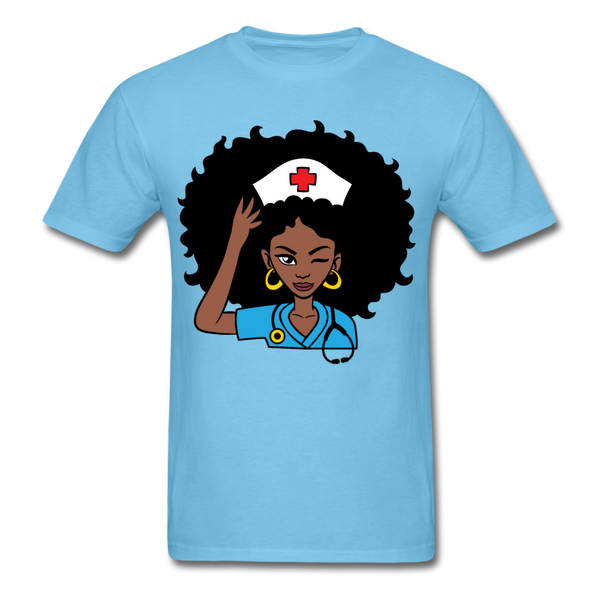 Afro Women Nurse - aquatic blue