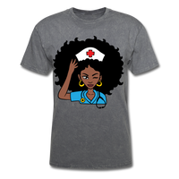 Afro Women Nurse - mineral charcoal gray