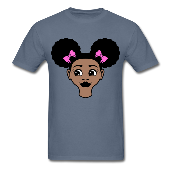 Afro Puffs Girl - denim