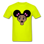 Afro Puffs Girl - safety green