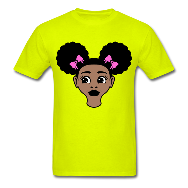 Afro Puffs Girl - safety green