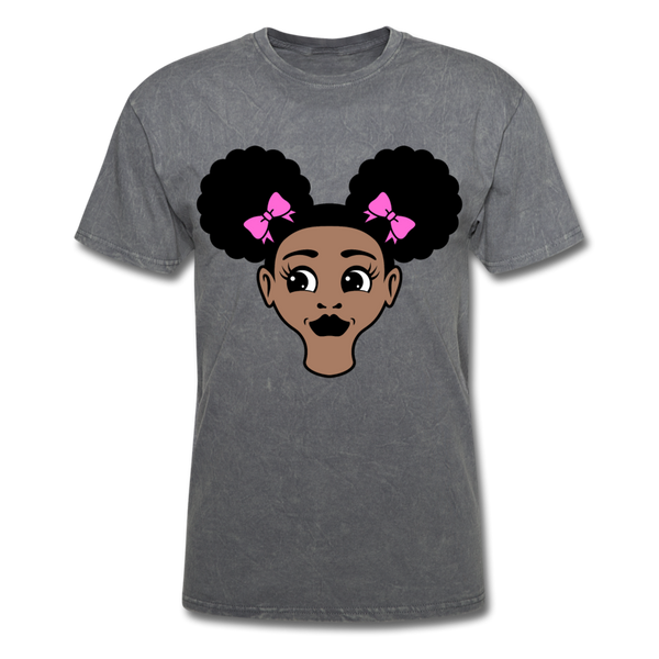 Afro Puffs Girl - mineral charcoal gray