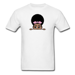 Afro Puff Bandana Girl Peekaboo - white