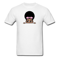 Afro Puff Bandana Girl Peekaboo - white