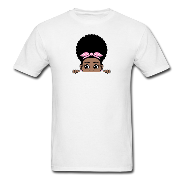 Afro Puff Bandana Girl Peekaboo - white