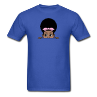 Afro Puff Bandana Girl Peekaboo - royal blue