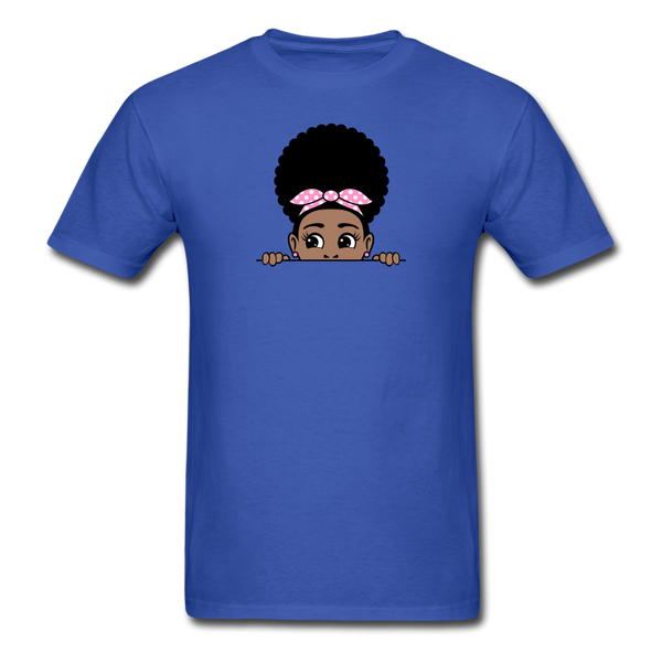 Afro Puff Bandana Girl Peekaboo - royal blue