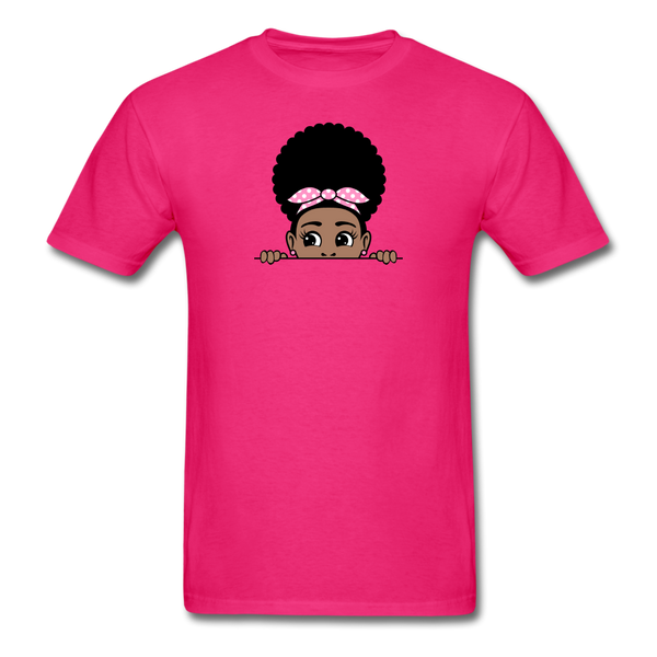 Afro Puff Bandana Girl Peekaboo - fuchsia