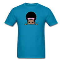 Afro Puff Bandana Girl Peekaboo - turquoise