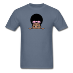 Afro Puff Bandana Girl Peekaboo - denim