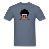 Afro Puff Bandana Girl Peekaboo - denim