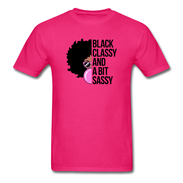 Black Classy And A Bit Sassy T-Shirt - fuchsia