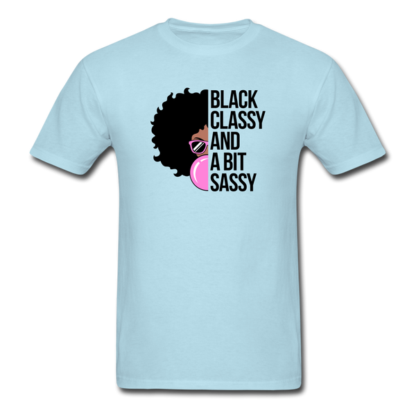 Black Classy And A Bit Sassy T-Shirt - powder blue