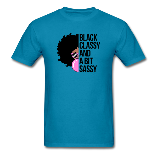 Black Classy And A Bit Sassy T-Shirt - turquoise